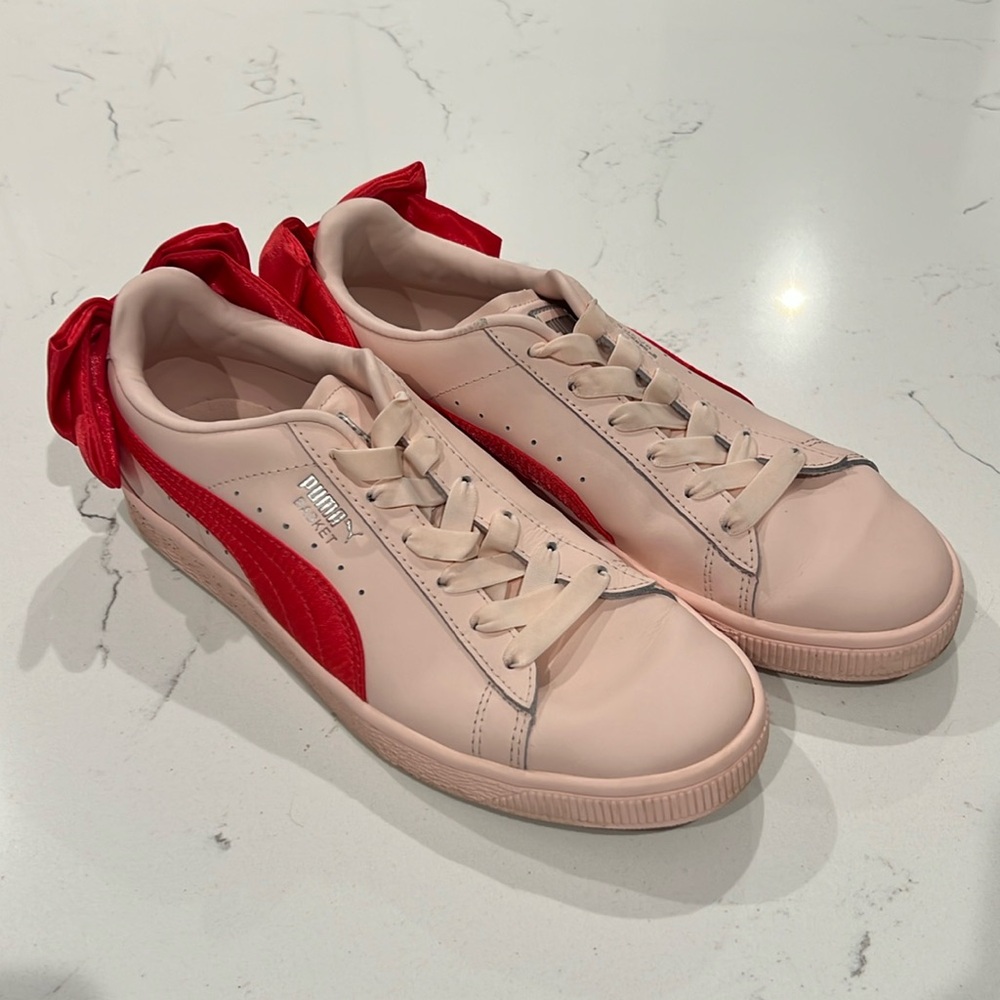 Pink Puma tennis shoes